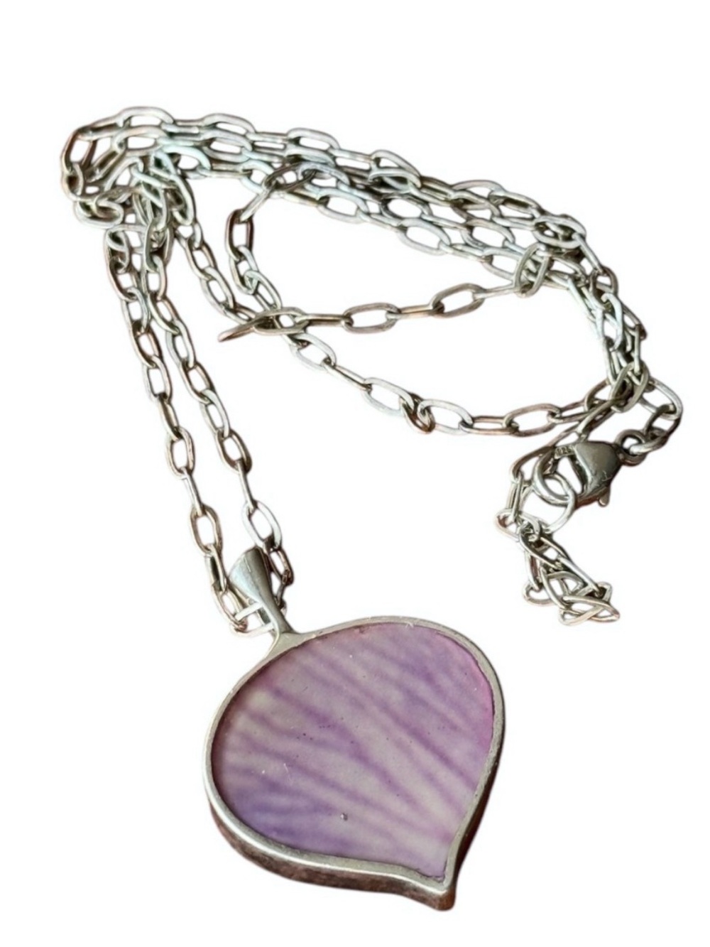Leaf Necklace 2 Sided with Sterling Silver Chain.
